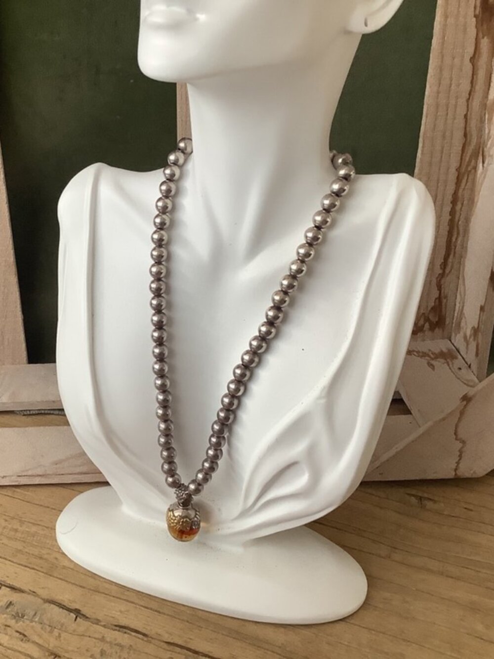 Amber Acorn Necklace